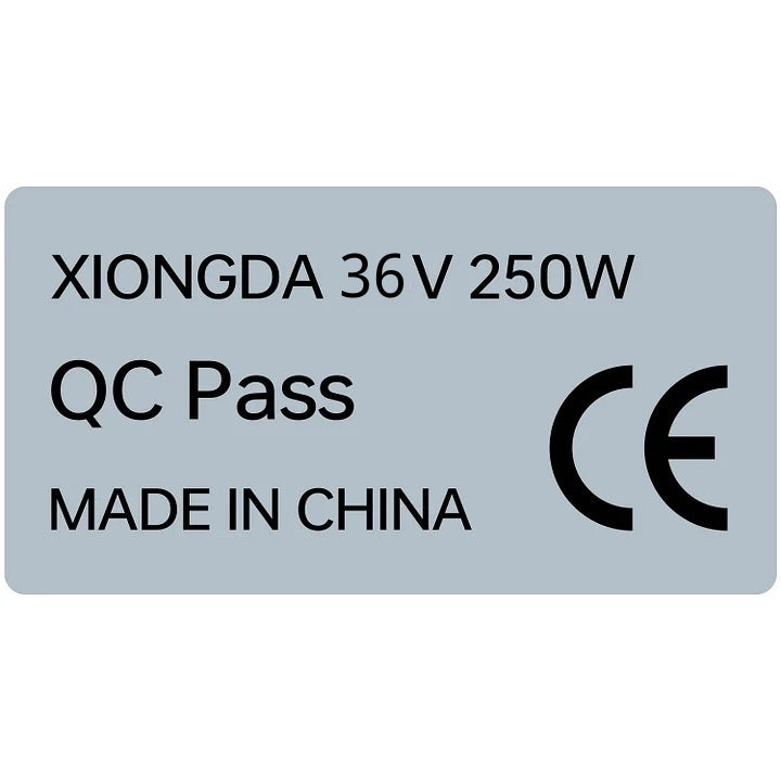 Electric bike motor sticker CE label - PVY E-BIKE